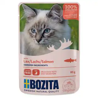 Zooplus 12x85g stukjes in gelei pouch zalm bozita kattenvoer aanbieding