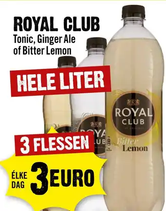 Dirck 3 Royal club tonic, ginger ale of bitter lemon 1L aanbieding