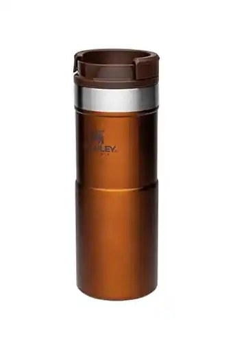 Amazon Stanley neverleak travel mug .35l / 12oz maple – leakproof - tumbler for coffee, tea & water - bpa free - stainless-steel the aanbieding