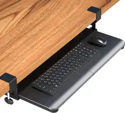 Amazon Bontec toetsenbordlade voor onder bureau, uittrekbare toetsenbordlade met c-klem, computerlade van 650 x 300 mm om te typen, aanbieding