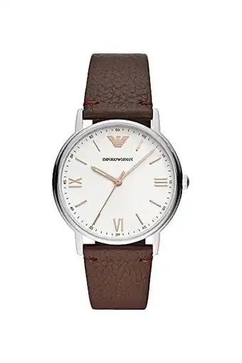 Amazon Emporio armani heren met drie hand bruin lederen horloge aanbieding