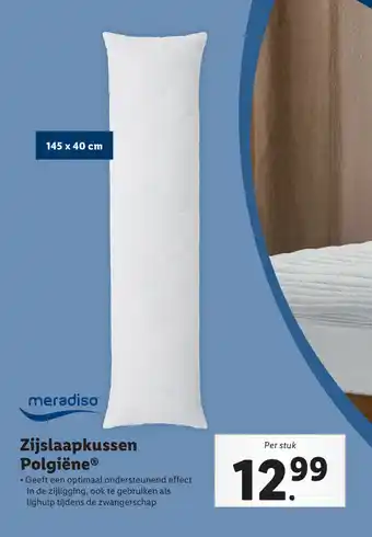 Lidl Zijslaapkussen Polgiene per stuk aanbieding