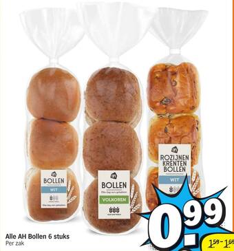 Albert Heijn Alle AH Bollen 6 stuks aanbieding