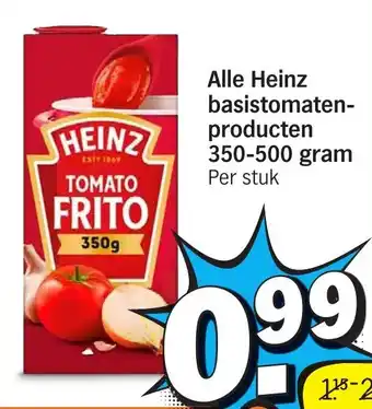 Albert Heijn Alle Heinz basis tomatenproducten 350-500 gram aanbieding