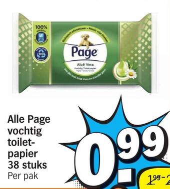 Albert Heijn Alle Page vochtig toiletpapier 38 stuks aanbieding