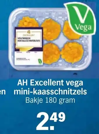 Albert Heijn AH Excellent vega mini-kaasschnitzels Bakje 180 gram aanbieding