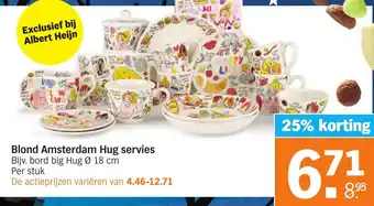 Albert Heijn Blond Amsterdam Hug servies aanbieding