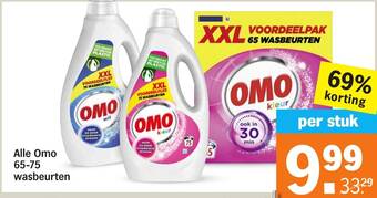 Albert Heijn Alle Omo 65-75 wasbeurten aanbieding