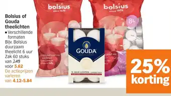 Albert Heijn Bolsius of Gouda theelichten aanbieding