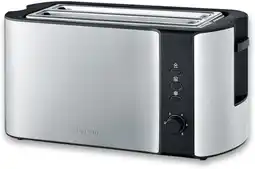 Amazon Severin automatische broodrooster, 2 lange sleuven, voor maximaal 4 broodschijven, 1.400 w, at 2590, roestvrij staal, zwart,m aanbieding
