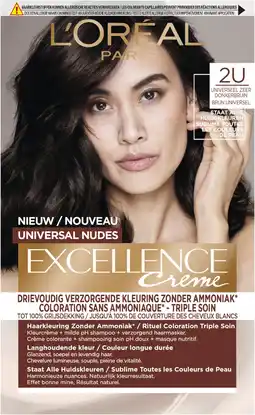 Amazon L'oréal paris excellence universal nudes 2u - universeel zeer donkerbruin - permanente haarverf aanbieding