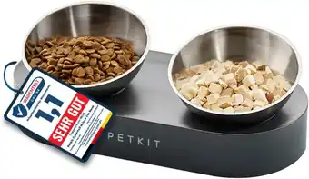 Amazon Petkit cybertail verhoogde kom voor katten van roestvrij staal, kantelbaar, voerbakken voor katten, antislip, zonder morsen v aanbieding