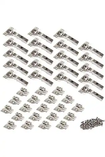 Amazon Emuca 1011307 pack van 20 scharnieren ø 35 mm 100° met zachte sluiting voor zich overlappende deuren en accessoires voor vast aanbieding