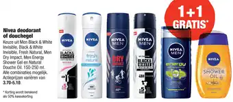 ALDI Nivea Deodorant Of Douchegel 1+1 Gratis aanbieding