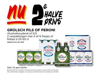 Jumbo GROLSCH PILS OF PERONI aanbieding