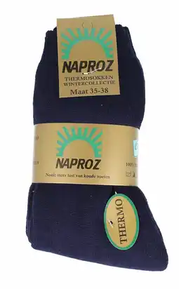 De Online Drogist Naproz thermo sokken blauw maat 35-38 aanbieding