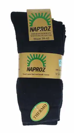 De Online Drogist Naproz thermo sokken blauw maat 39-42 3 paar aanbieding