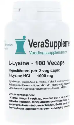 De Online Drogist Verasupplements l-lysine 500mg capsules aanbieding