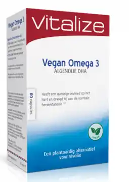 De Online Drogist Vitalize vegan omega 3 algenolie dha capsules aanbieding