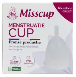 De Online Drogist Misscup menstruatie cup groot kleurloos aanbieding