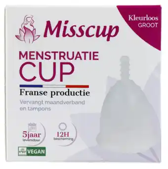 De Online Drogist Misscup menstruatie cup groot kleurloos aanbieding