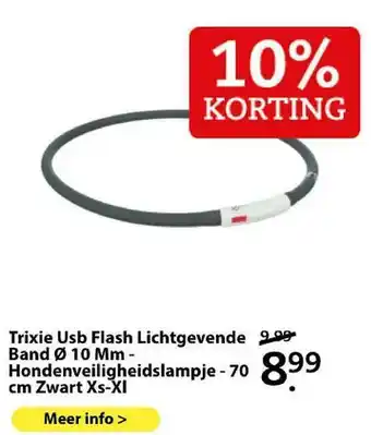 Boerenbond Trixie Usb Flash Lichtgevende And Band Ø 10 Mm - Hondenveiligheidslampje - 70 Cm Zwart XS-XL aanbieding