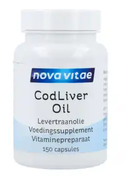De Online Drogist Nova vitae cod liver oil levertraanolie capsules 150st aanbieding