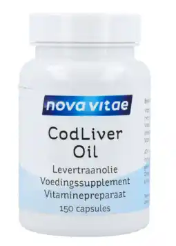 De Online Drogist Nova vitae cod liver oil levertraanolie capsules 150st aanbieding