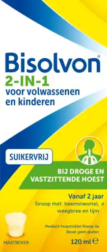 De Online Drogist Bisolvon 2-in-1 siroop suikervrij aanbieding