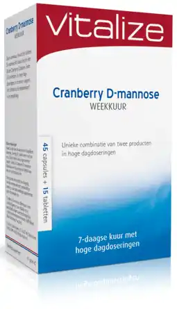 De Online Drogist Vitalize cranberry d-mannose weekkuur capsules & tabletten aanbieding