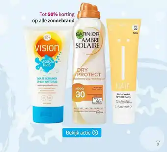 Plein.nl Vision, Garnier Ambre Solaire Of Naïf Zonnebrand 50% Korting aanbieding