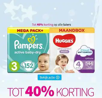 Plein.nl Pampers Active Baby-Dry Of Huggies Ultra Comfort Pants Luiers 40% Korting aanbieding