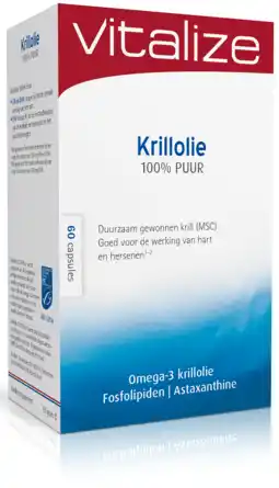 De Online Drogist Vitalize krillolie 100% puur capsules aanbieding