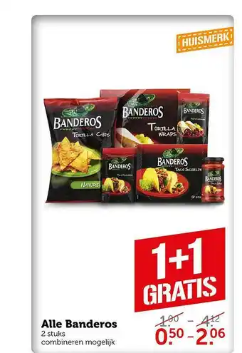 CoopCompact Alle Banderos 1+1 Gratis aanbieding
