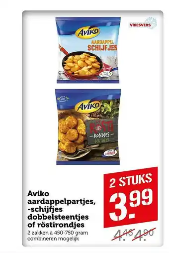 CoopCompact Aviko Aardappelpartjes, -schijfjes Dobbelsteentjes Of Röstirondjes aanbieding