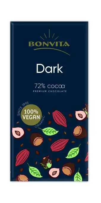 De Online Drogist Bonvita premium dark chocolate 72% aanbieding