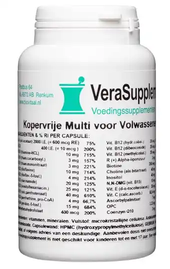 De Online Drogist Verasupplements kopervrije multi volwassenen capsules aanbieding