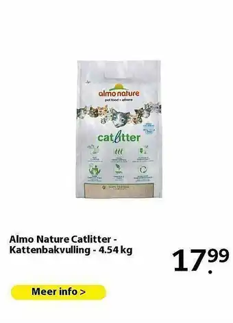 Pets Place Almo Nature Catlitter - Kattenbakvulling - 4.54 Kg aanbieding