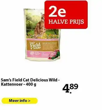 Pets Place Sam's Field Cat Delicious Wild - Kattenvoer - 400 G aanbieding