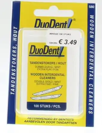 De Online Drogist Duodent tandenstokers hout aanbieding