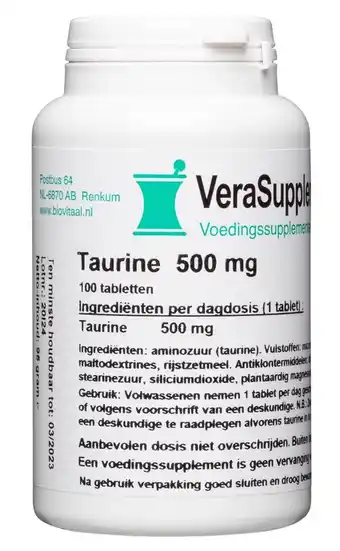 De Online Drogist Verasupplements taurine 500mg capsules aanbieding