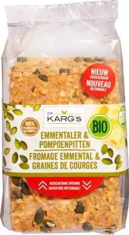 De Online Drogist Dr. karg kaas met pompoenpit crackers 200gr aanbieding
