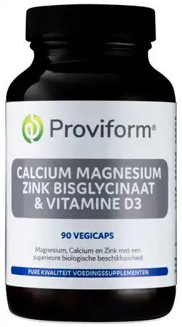 De Online Drogist Proviform calcium magnesium zink bisglycinaat & d3 vegicaps aanbieding
