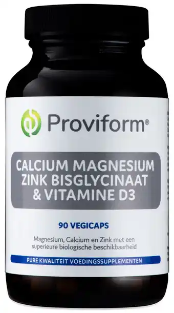 De Online Drogist Proviform calcium magnesium zink bisglycinaat & d3 vegicaps aanbieding
