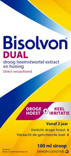 De Online Drogist Bisolvon dual droge hoest + keelirritatie siroop aanbieding