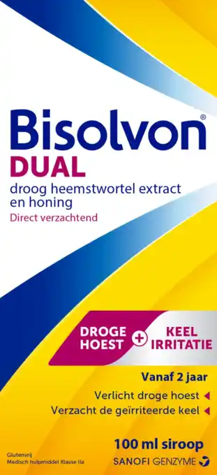 De Online Drogist Bisolvon dual droge hoest + keelirritatie siroop aanbieding