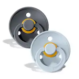 De Online Drogist Bibs fopspeen 6-18 maanden iron/baby blue aanbieding