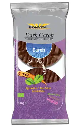 De Online Drogist Bonvita dark carob rijstwafels aanbieding