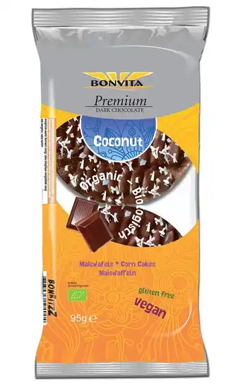De Online Drogist Bonvita premium dark chocolate coconut maiswafels aanbieding