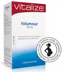 De Online Drogist Vitalize foliumzuur 400mcg tabletten aanbieding